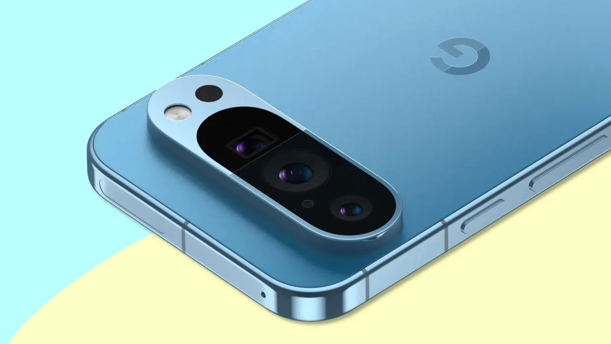 Renders of the Google Pixel 9 Android smartphone based on leaked information.