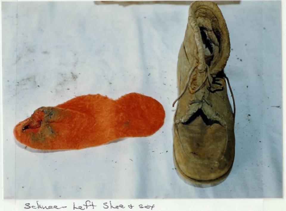 Even though Bobbie Jo Oberholtzer and Annette Schnee disappeared on the same day, their cases were not linked until Annette's body was discovered six months later. She was wearing an orange sock, pictured. Investigators had found her other orange sock near the body of Bobbie Jo, and they knew then that the women almost certainly were killed by the same person.  / Credit: Evidence