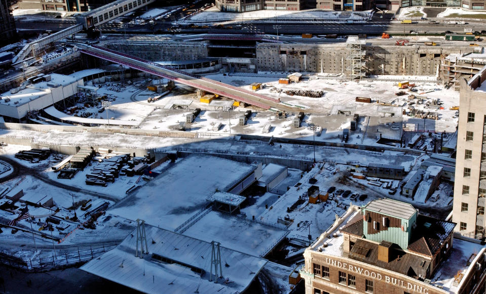 La Zona Cero de Nueva York durante su construcción en 2004. Getty Images.