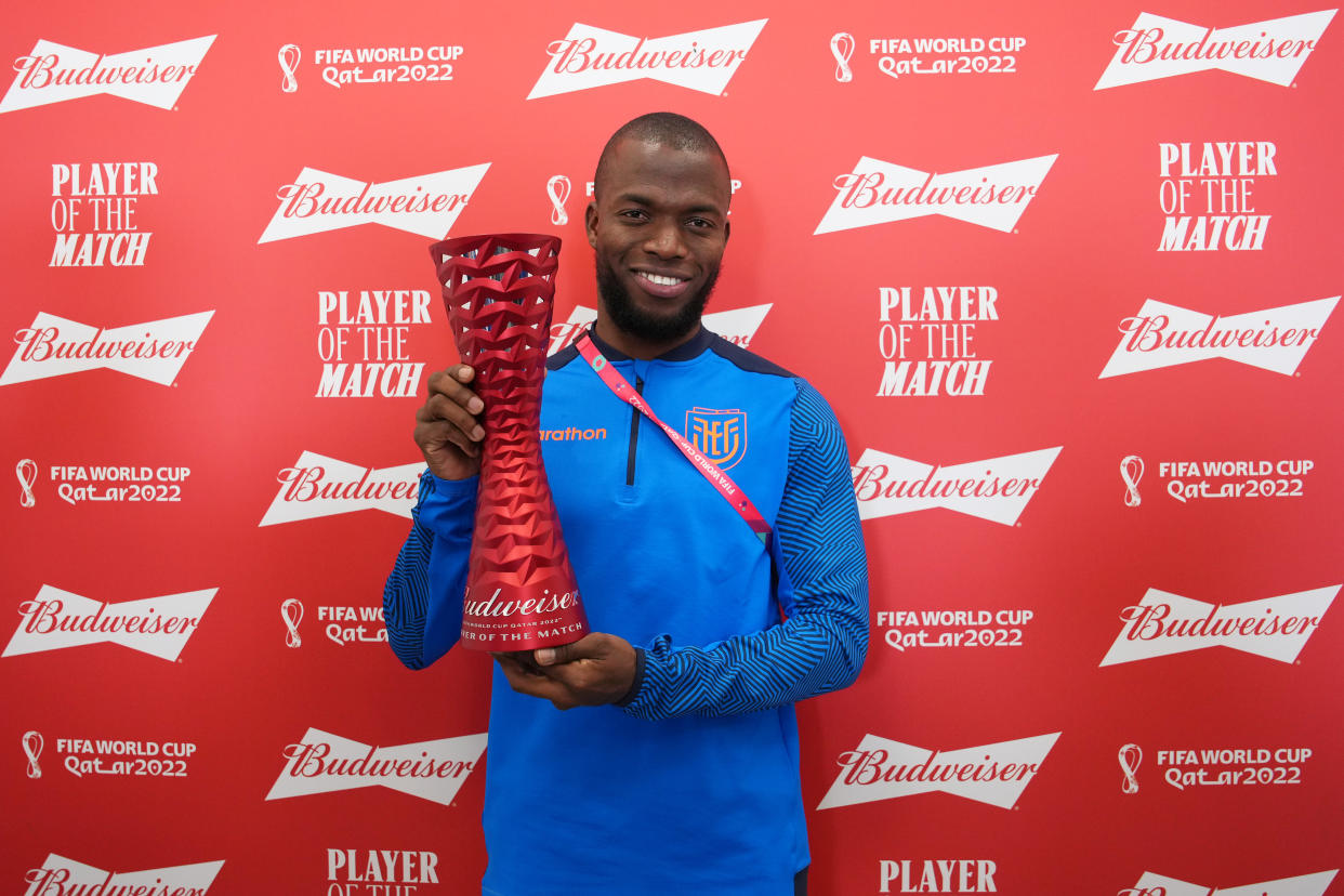 Enner Valencia fue premiado con el premio Budweiser Player of the Match (Foto: Alex Caparros - FIFA/FIFA via Getty Images)