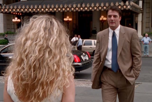 <p>HBO</p> The Plaza Hotel in 'Sex and the City'. Sarah Jessica Parker as Carrie Bradshaw, Chris Noth as Mr. Big.