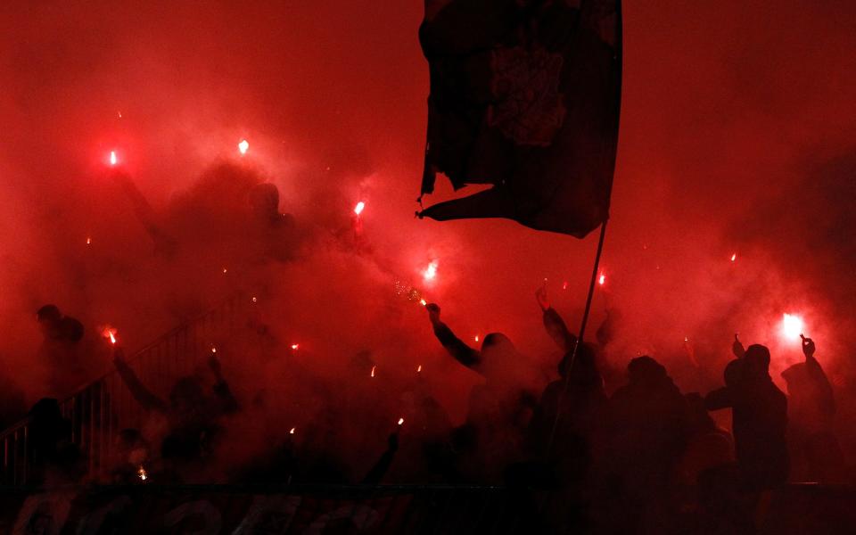 Red Star Belgrade fans travelled to Paris for their team's previous game and are expected to do the same next week when the Serbian side faces Liverpool in the Champions League - Copyright 2017 The Associated Press. All rights reserved.