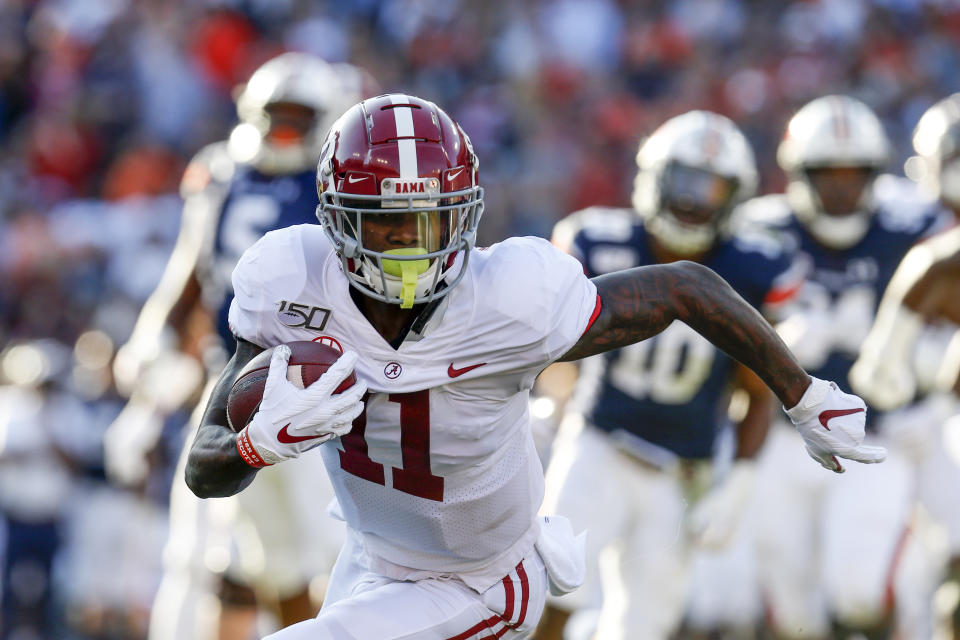 Alabama wide receiver Henry Ruggs III (11) was picked by the Las Vegas Raiders. (AP Photo/Butch Dill)