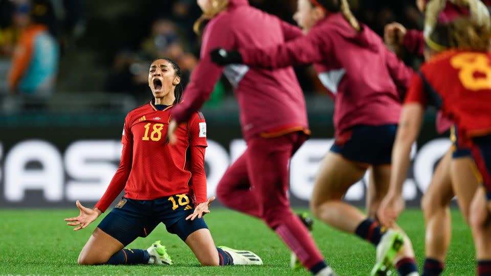 Australia faces a formidable opponent in Spain who defeated Sweden at Eden Park in Auckland on Tuesday. - Andrew Cornaga/AP