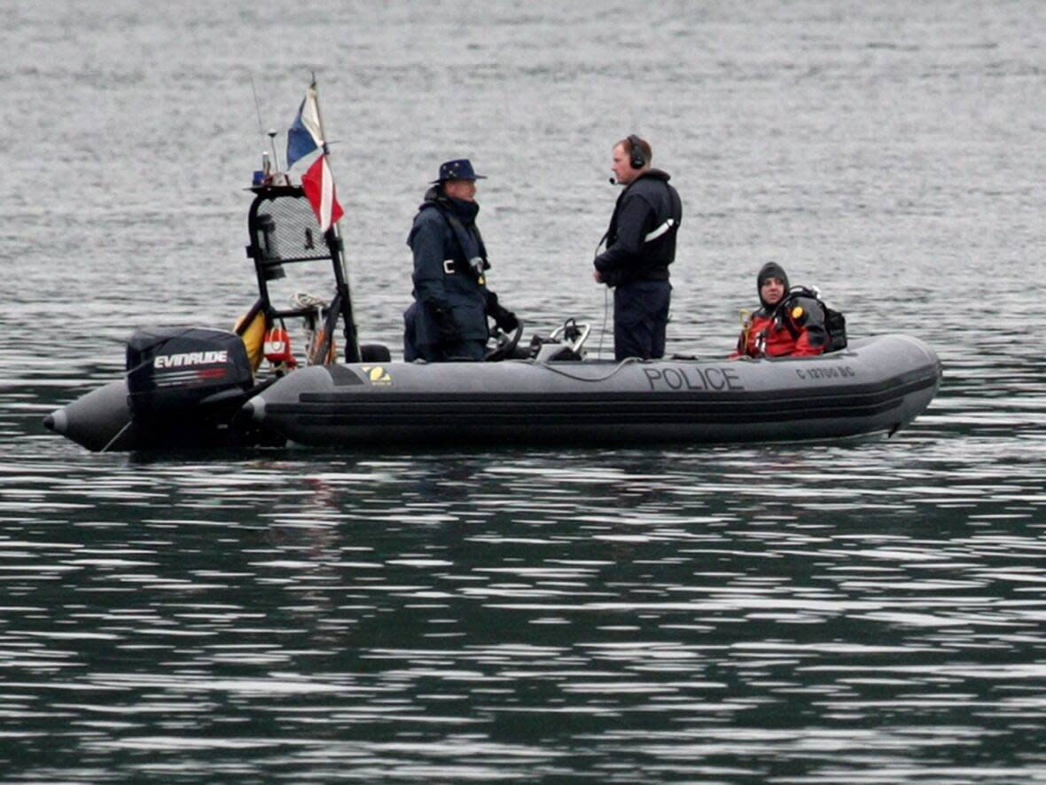 The bodies of the pilot and two passengers were found Saturday in Strachan Bay, three days after their Cessna went down. (Darryl Dyck/The Canadian Press - image credit)