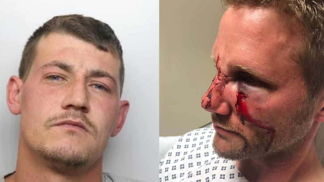 Adam Burgin (L) attacked PC Dan Lumley. (Police)