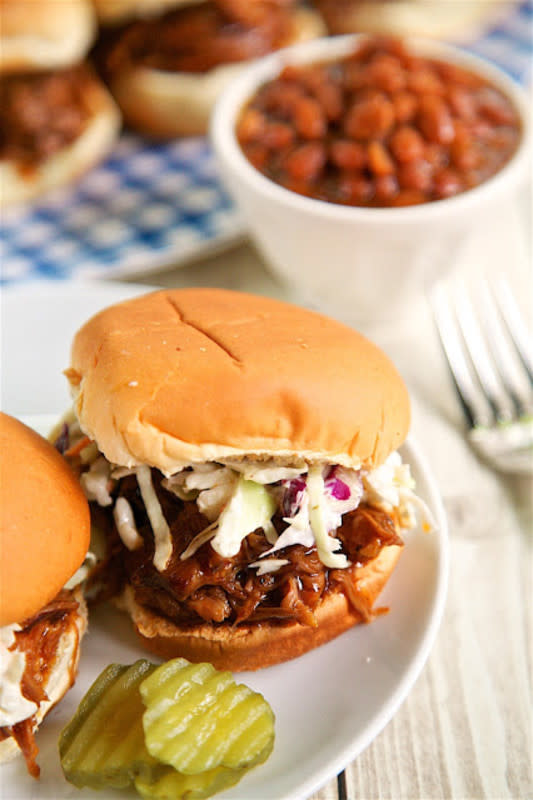 <p>Plain Chicken</p><p>A great marinade leads to the best smoky mesquite-flavored sandwich.</p><p><strong>Get the recipe: <a href="https://www.plainchicken.com/2016/06/slow-cooker-baja-chipotle-pulled-pork.html" rel="nofollow noopener" target="_blank" data-ylk="slk:Slow Cooker Baja Chipotle Pulled Pork;elm:context_link;itc:0;sec:content-canvas" class="link rapid-noclick-resp">Slow Cooker Baja Chipotle Pulled Pork</a></strong></p>