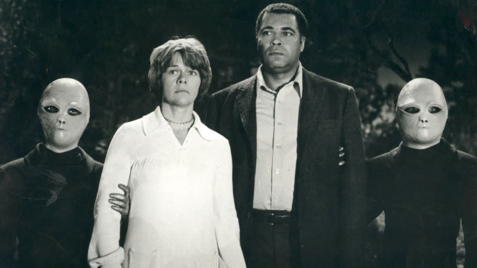 Estelle Parsons and James Earl Jones in a scene from "The UFO Incident," a 1975 television movie based on the Hills' alleged encounter. - Moviestore/Shutterstock