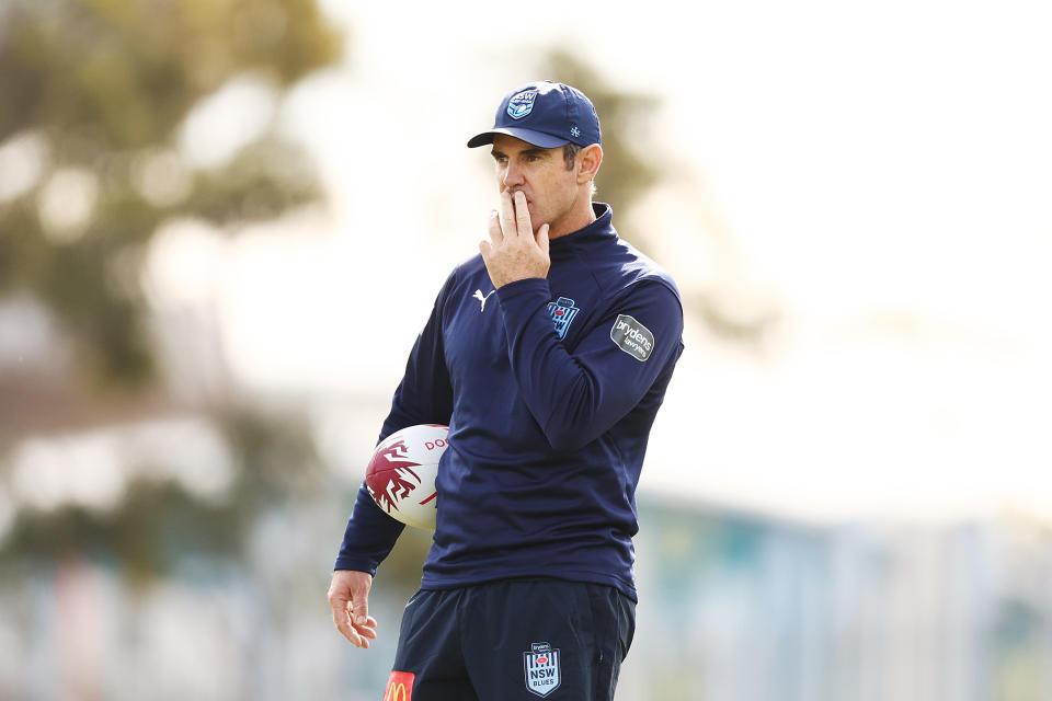 Blues coach Brad Fittler (pictured) during training.