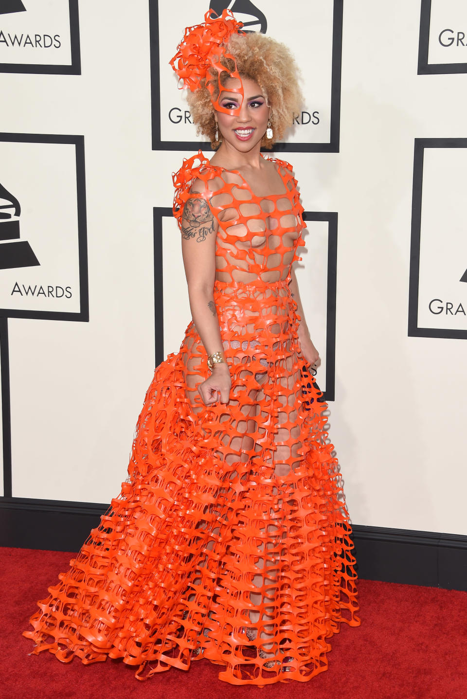 Joy Villa Wore a Trump-Themed Dress to the Grammy