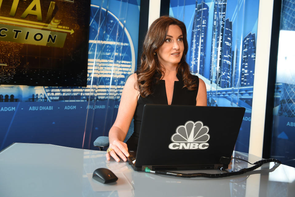 CNBC's Hadley Gamble at the network's Middle East headquarters on April 15, 2018, in Abu Dhabi, United Arab Emirates. / Credit: Tom Dulat / Getty Images