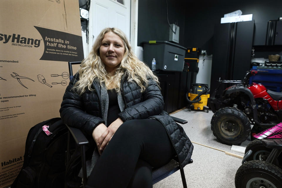 Lisa Hohnstreiter sits for a portrait in Warren, Mich., on Friday, Nov. 24, 2023. Hohnstreiter, the daughter of DeAngelo Martin’s second victim, Nancy Harrison, said she was overwhelmed by the information obtained by The Associated Press. “My mom’s death could definitely have been prevented,” she said. (AP Photo/Carlos Osorio)