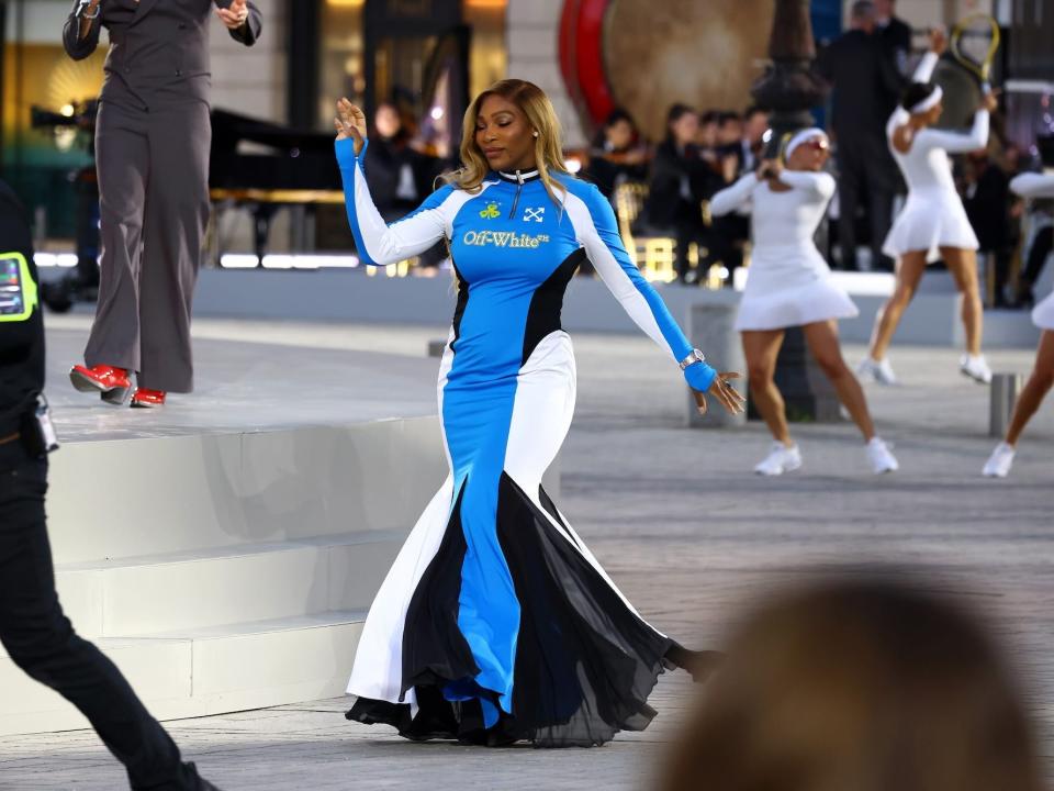Serena Williams walks the runway at Vogue World 2024.