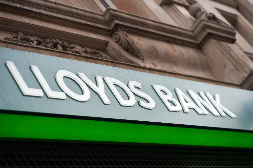 UK bank Lloyds says annual profit up by quarter