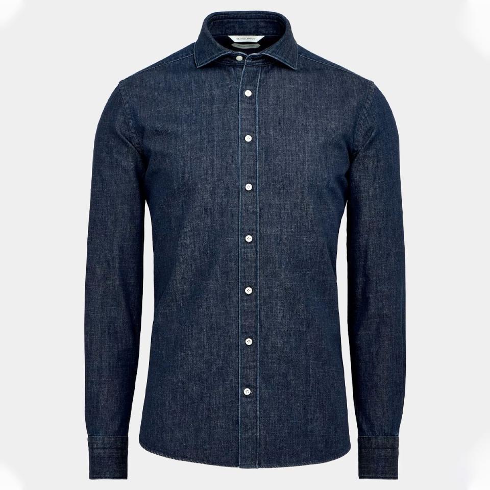 Blue Twill Slim Fit Shirt