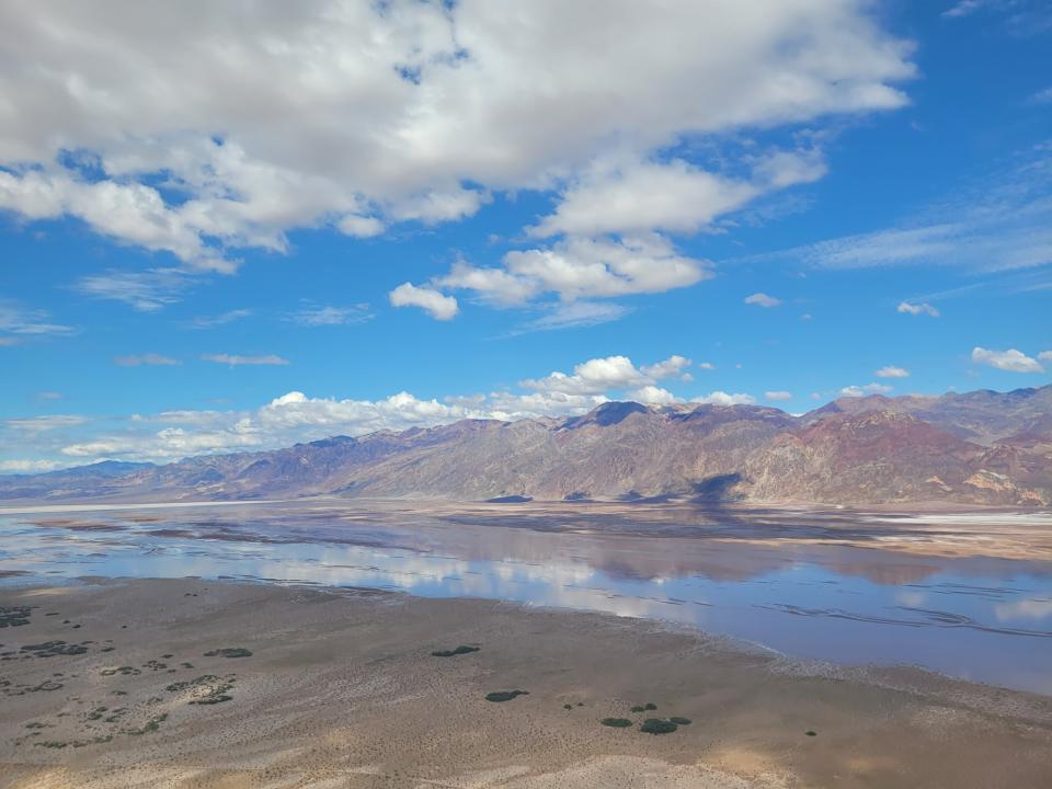 A lake formed by floodwaters near Badwater in Death Valley (NPS photo)