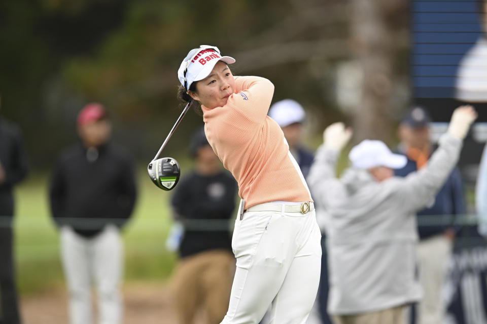 Ting-Hsuan Huang tees off on the tenth hole during the second round of the 2023 U.S. Women’s Open at Pebble Beach Golf Links in Pebble Beach, Calif. on Friday, July 7, 2023. (Kathryn Riley/USGA)
