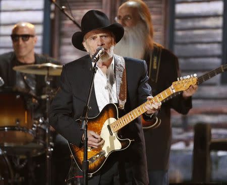 Merle Haggard performs at the 56th annual Grammy Awards in Los Angeles, California, in this file photo taken January 26, 2014. Haggard has died at the age of 79, according to news reports. REUTERS/ Mario Anzuoni/Files