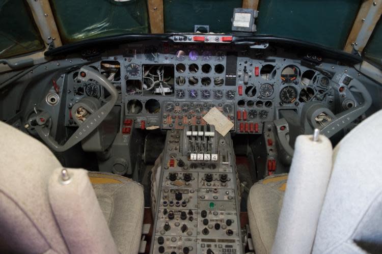 <p>The cockpit has seen better days but could be fully restored by the right buyer. We guess you could say it’s <a rel="nofollow noopener" href="https://www.youtube.com/watch?v=3rQEbQJx5Bo" target="_blank" data-ylk="slk:all shook up;elm:context_link;itc:0;sec:content-canvas" class="link ">all shook up</a>. </p>