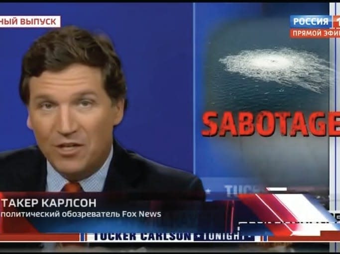 Tucker Carlson on Russian TV.