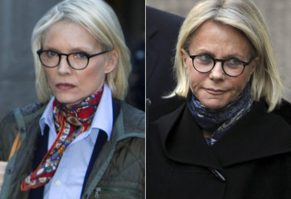 <p>The actress is nearly two decades younger than Ruth, so even taking into account that the movie is set around 2008, Pfeiffer is very young for the role. But she does look the part, with platinum blonde hair, glasses, and those delicate features. <br><br>(Photo: HBO/AP) </p>