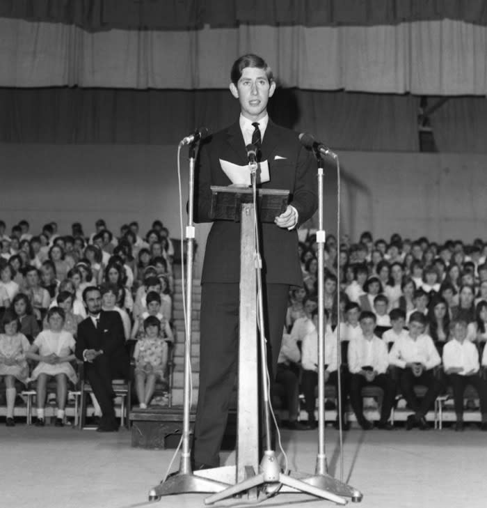 Carlos de Inglaterra, durante un discurso