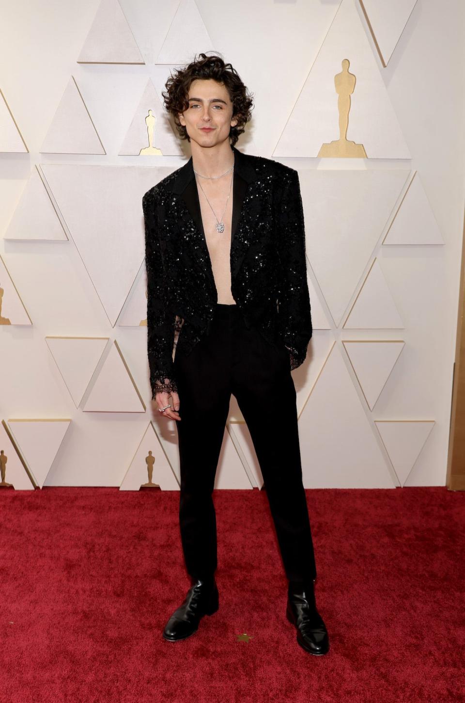 Timothée Chalamet at the 2022 Oscars.