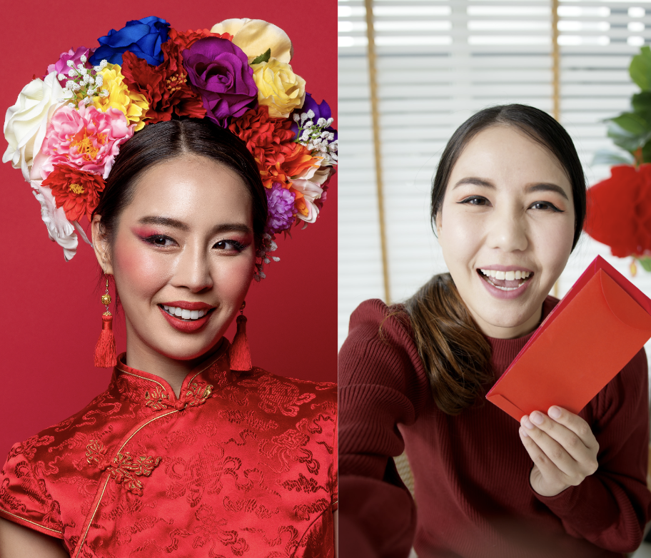Chinese women celebrating CNY 