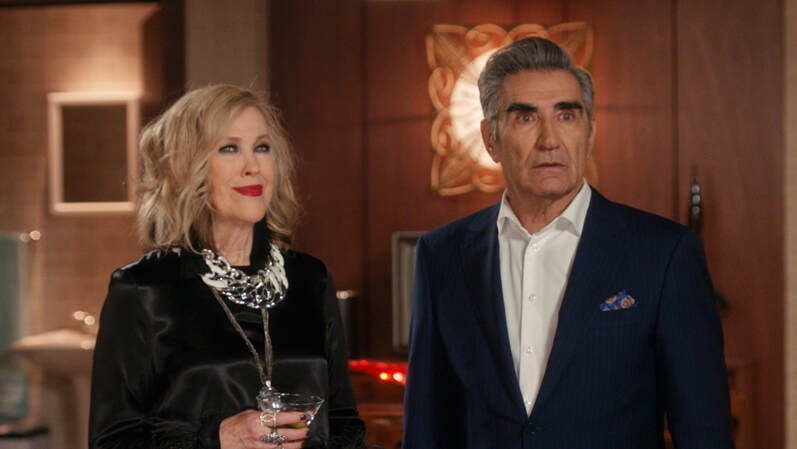 Catherine O’Hara and Eugene Levy in “Schitt’s Creek” - Credit: Pop TV