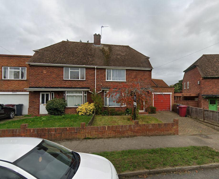 Reading Chronicle: The semi-detached home in Knights Way, Emmer Green, subject of a plan to replace the garage with a two-storey extension. Credit: Google Maps