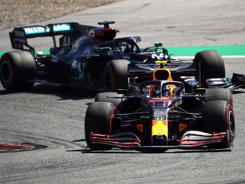 Lewis Hamilton and Mercedes did not agree with a five-second penalty after colliding with Alex Albon: Getty