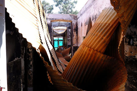 The Medecins Sans Frontieres hospital in Kunduz, Afghanistan, remains a burnt ruin about six months after it was destroyed by an American airstrike, April 26, 2016. REUTERS/ Josh Smith