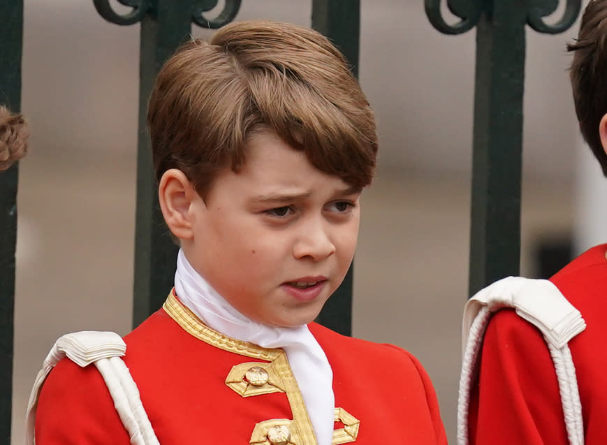 Prince George ahead of the coronation ceremony of King Charles III and Queen Camilla at Westminster Abbey, central London. Picture date: Saturday May 6, 2023. (Photo by Jacob King/PA Images via Getty Images)
