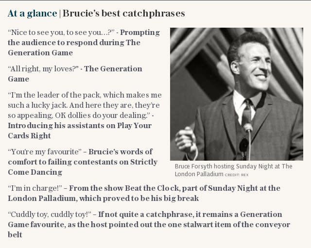 At a glance | Brucie’s best catchphrases