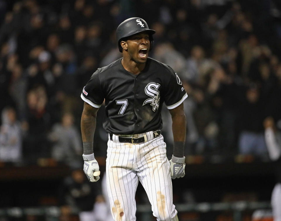 Tim Anderson saves the day for White Sox and breaks out an epic bat flip. (Photo by Jonathan Daniel/Getty Images)