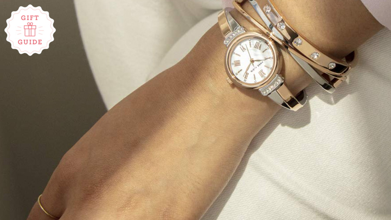 gifts for wife, anne klein women's bangle watch and bracelet set