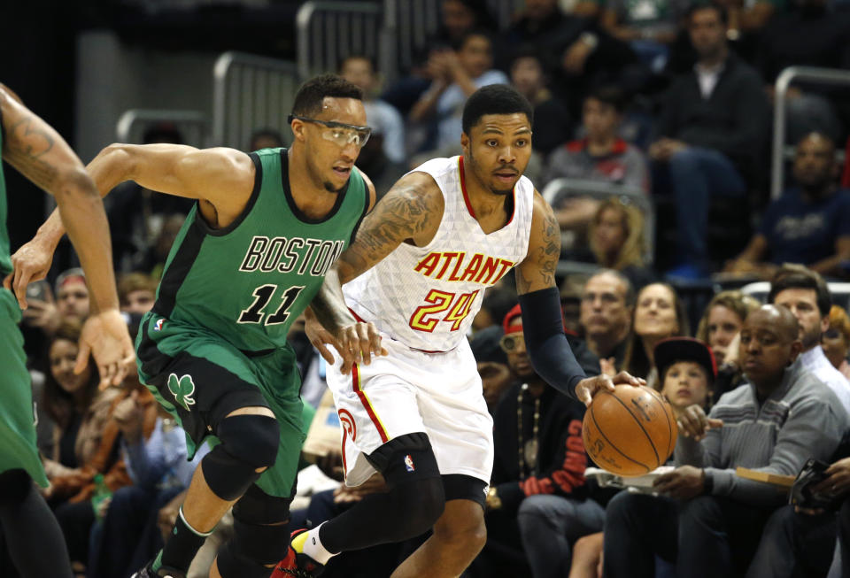 Evan Turner and Kent Bazemore once went to battle in a 2016 first-round playoff series. (Getty Images) 