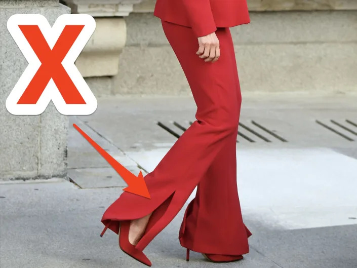 red split hem pants with a skitch