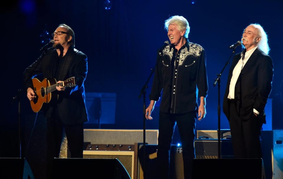 Stephen Stills, Graham Nash and David Crosby performing together in 2015 (Frazer Harrison/Getty Images)