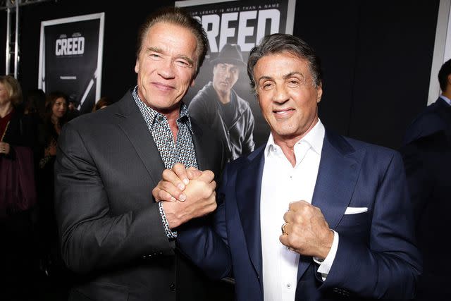 <p>Eric Charbonneau/Getty Images</p> Arnold Schwarzenegger (Left) and Sylvester Stallone (Right) in 2015