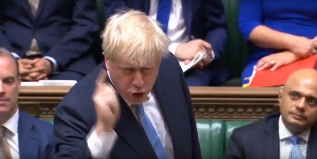 Prime Minister Boris Johnson issues a statement to the House of Commons, in London.