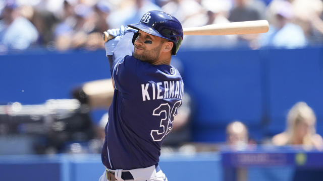 Kevin Kiermaier will improve the Blue Jays&#39; outfield defence. (Photo by Mark Blinch/Getty Images)