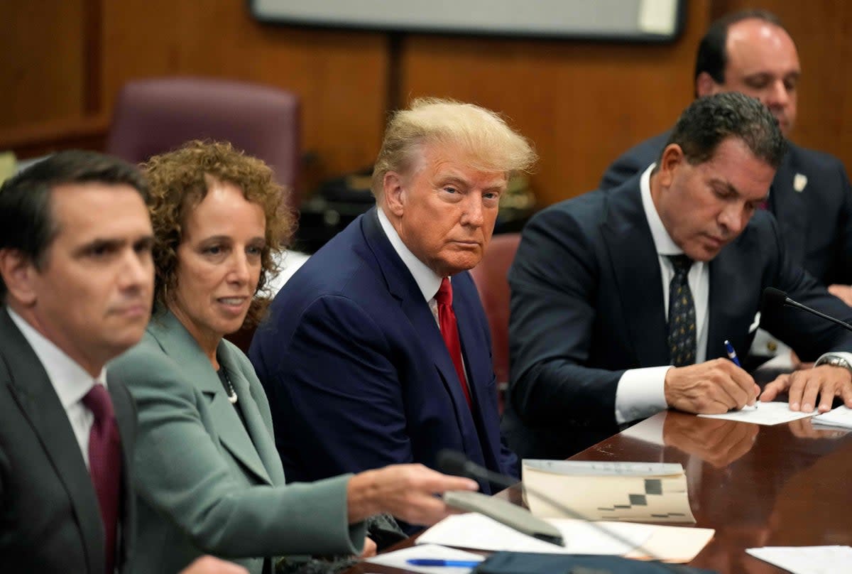 Donald Trump in the courtroom on Tuesday (POOL/AFP via Getty Images)