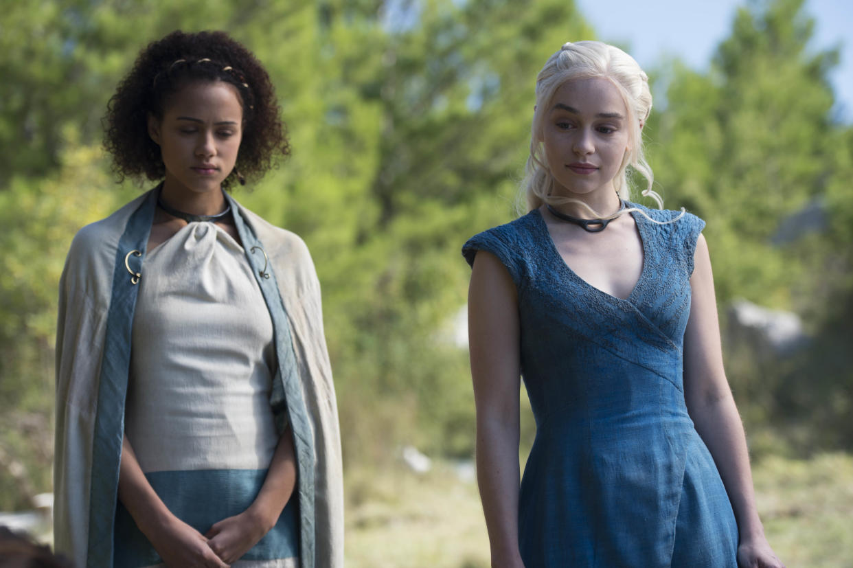 Nathalie Emmanuel as Missandei with Emilia Clarke as Daenerys (HBO/Sky Atlantic)