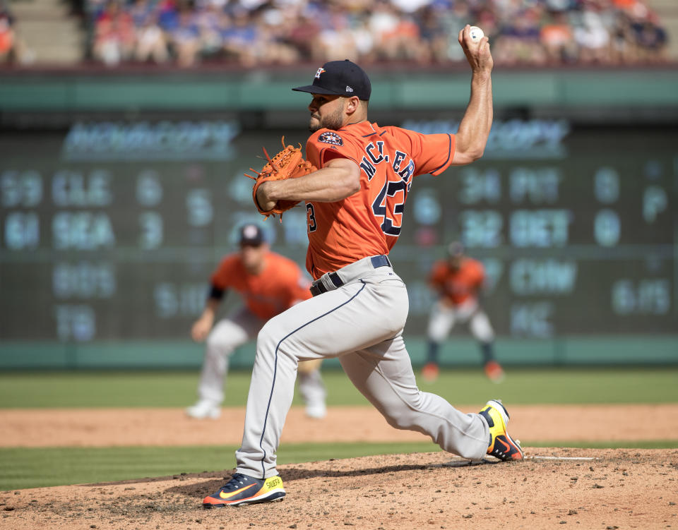 Houston Astros’ starting pitcher Lance McCullers Jr. (AP Photo/Jeffrey McWhorter)