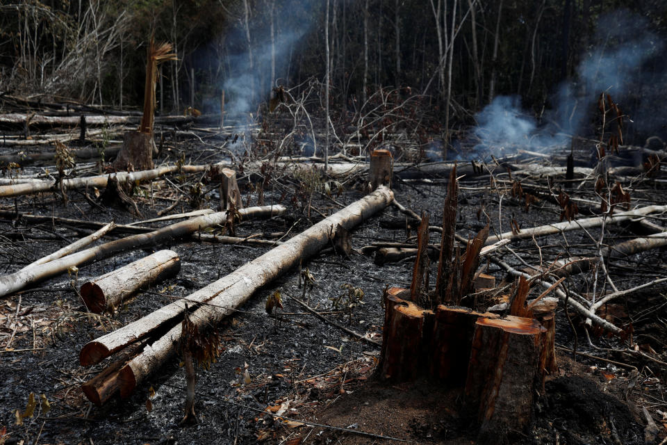 A tract of Amazon jungle burns as it is being cleared by loggers and farmers in Novo Airao, Amazonas state, Brazil Aug. 21, 2019. (Photo: Bruno Kelly/Reuters)