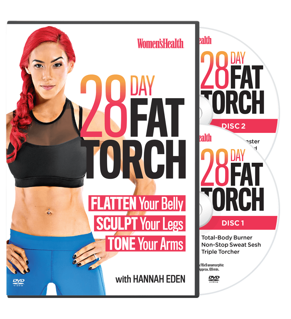 <p><a href="https://shop.womenshealthmag.com/womens-health-28day-fat-torch-1710430205823-2669/p" rel="nofollow noopener" target="_blank" data-ylk="slk:Shop Now;elm:context_link;itc:0;sec:content-canvas" class="link ">Shop Now</a></p><p>Women's Health 28-Day Fat Torch DVD</p><p>womenshealthmag.com</p><p>$19.95</p>