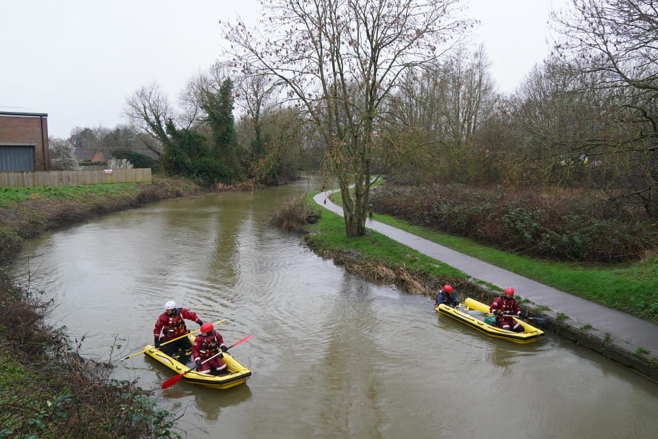 The search operation continues for a two-year-old boy who fell into the River Soar in Aylestone Meadows, close to Marsden Lane, in Leicester, on Sunday afternoon. Picture date: Wednesday February 21, 2024. (Photo by Jacob King/PA Images via Getty Images)