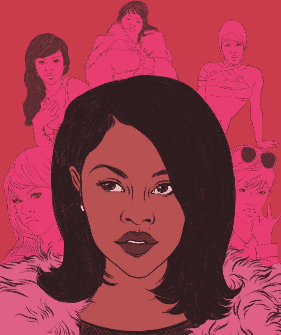 <h1 class="title">Lil’ Kim</h1><cite class="credit">Lil’ Kim illustration from <em>The Motherlode</em> by Rachelle Baker © Abrams Image</cite>