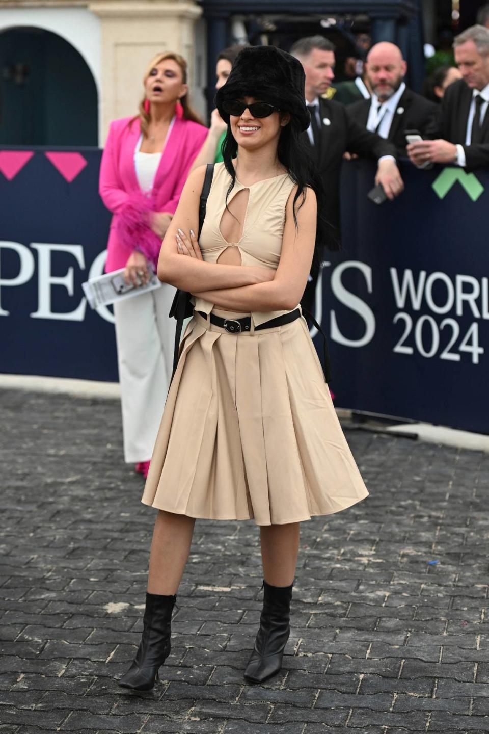 HALLANDALE BEACH FL - JANUARY 27: Camila Cabello attends the 2024 Pegasus World Cup Presented By Baccarat at Gulfstream Park on January 27, 2024 in Hallandale Beach, Florida. mpi04/mpi04/MediaPunch/IPx